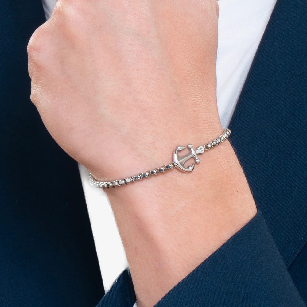 BRACCIALE UOMO IN ACCIAIO CON ANCORA - Image 2
