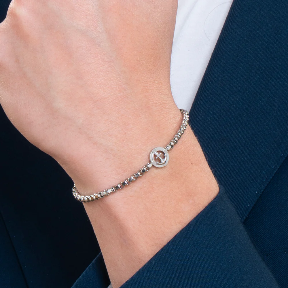 BRACCIALE UOMO IN ACCIAIO CON ANCORA - Image 2