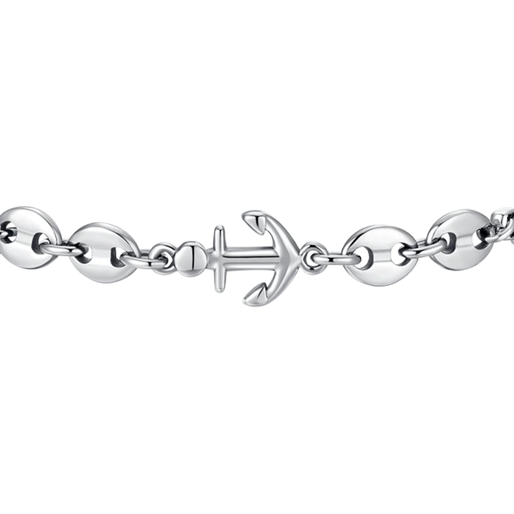 BRACCIALE UOMO IN ACCIAIO CON ANCORA ED ELEMENTI IN ACCIAIO - Image 4