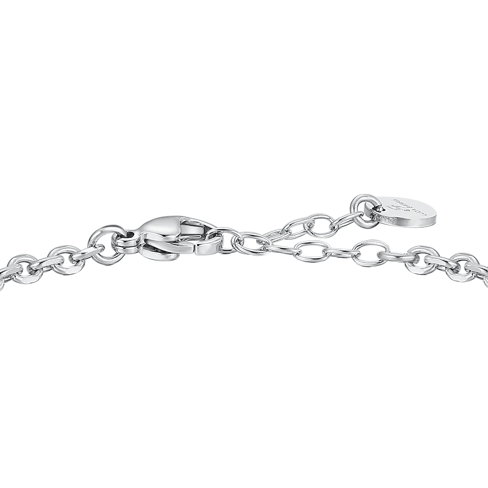BRACCIALE UOMO IN ACCIAIO CON ANCORA, ZIRCONE NERO ED ELEMENTO IN IP NERO - Image 6