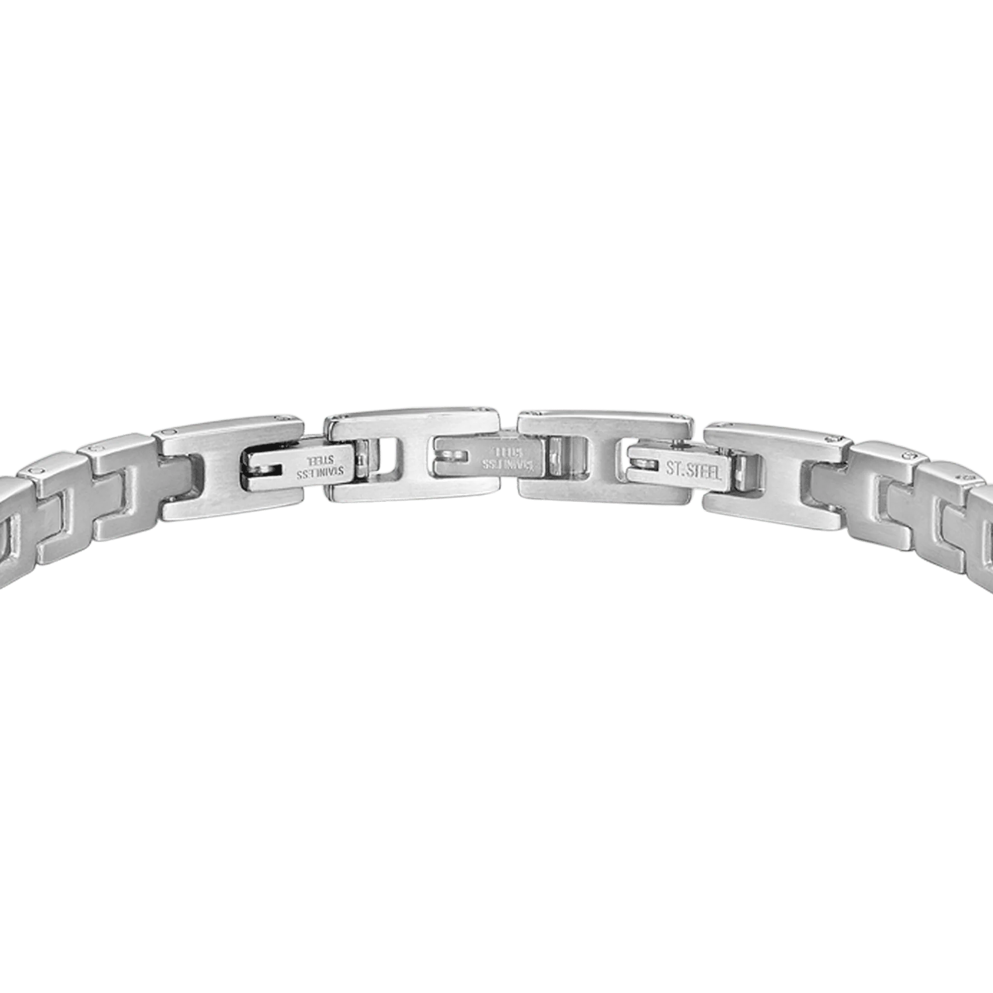 BRACCIALE UOMO IN ACCIAIO CON CRISTALLI NERI - Image 4