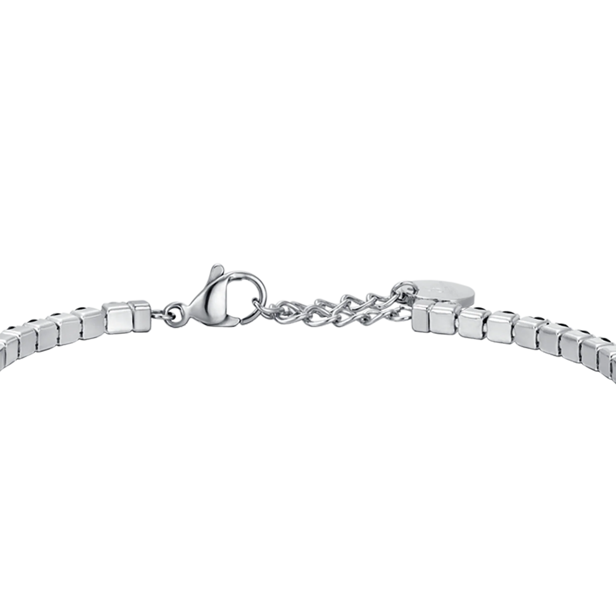 BRACCIALE TENNIS UOMO IN ACCIAIO CON CRISTALLI NERI E BIANCHI - Image 5