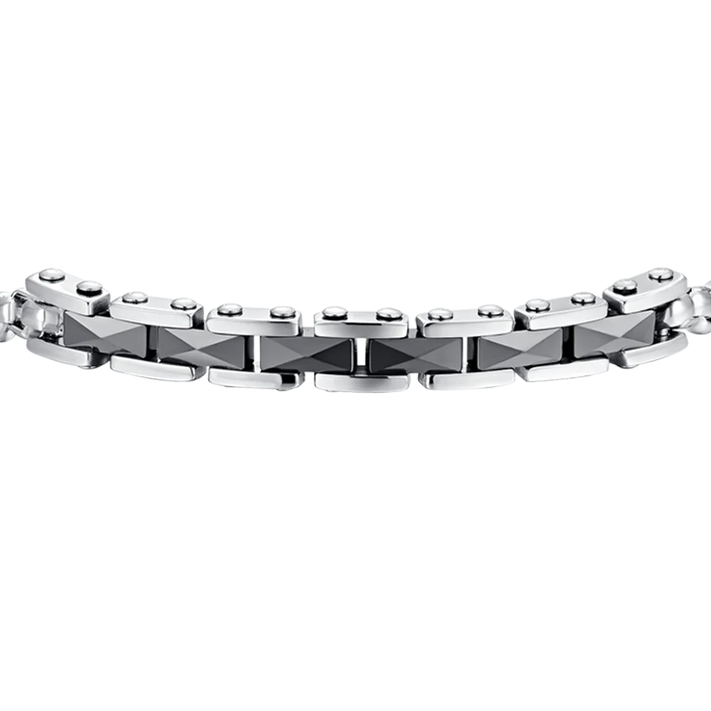 BRACCIALE UOMO IN ACCIAIO CON ELEMENTI CENTRALI - Image 4