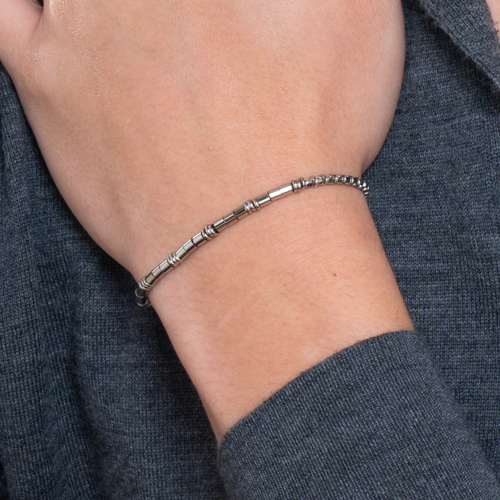 BRACCIALE UOMO IN ACCIAIO CON ELEMENTI IN ACCIAIO - Image 2