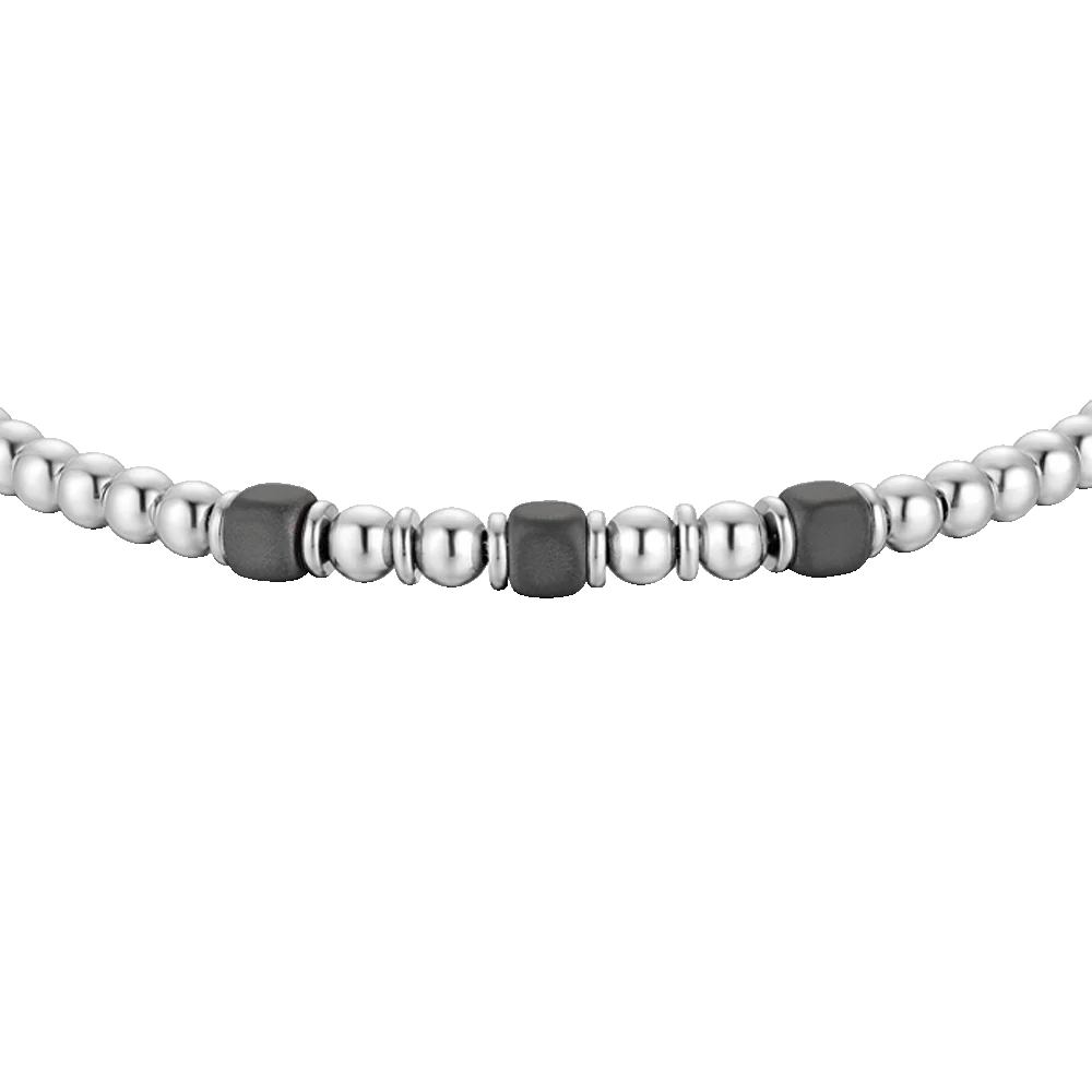BRACCIALE UOMO IN ACCIAIO CON ELEMENTI IN EMATITE GRIGIA - Image 4
