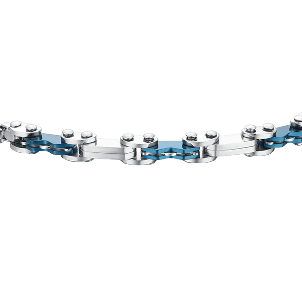 BRACCIALE UOMO IN ACCIAIO CON ELEMENTI IP BLU - Image 4