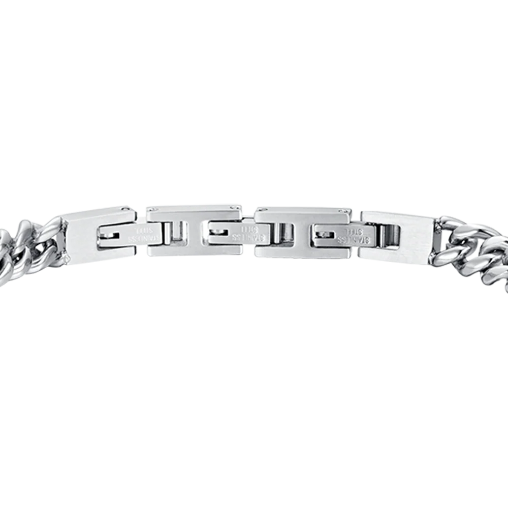 BRACCIALE UOMO IN ACCIAIO CON ELEMENTO CON CRISTALLI NERI - Image 5