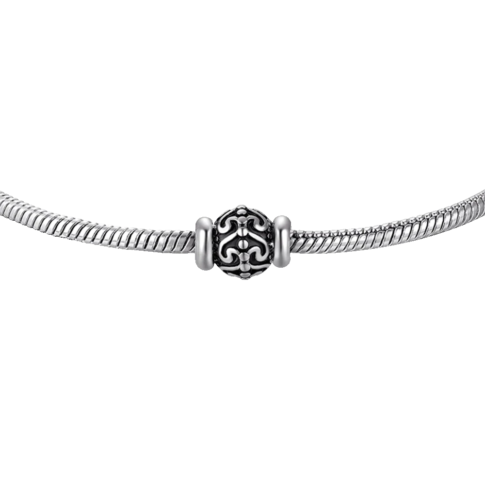 BRACCIALE UOMO IN ACCIAIO CON ELEMENTO CON SMALTO NERO - Image 4