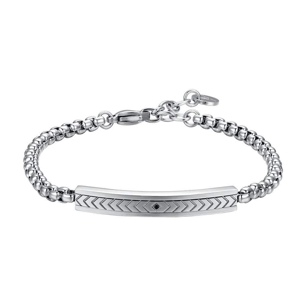 BRACCIALE UOMO IN ACCIAIO CON ELEMENTO IN ACCIAIO
