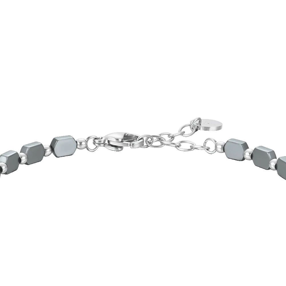 BRACCIALE UOMO IN ACCIAIO CON EMATITE GRIGIA - Image 5