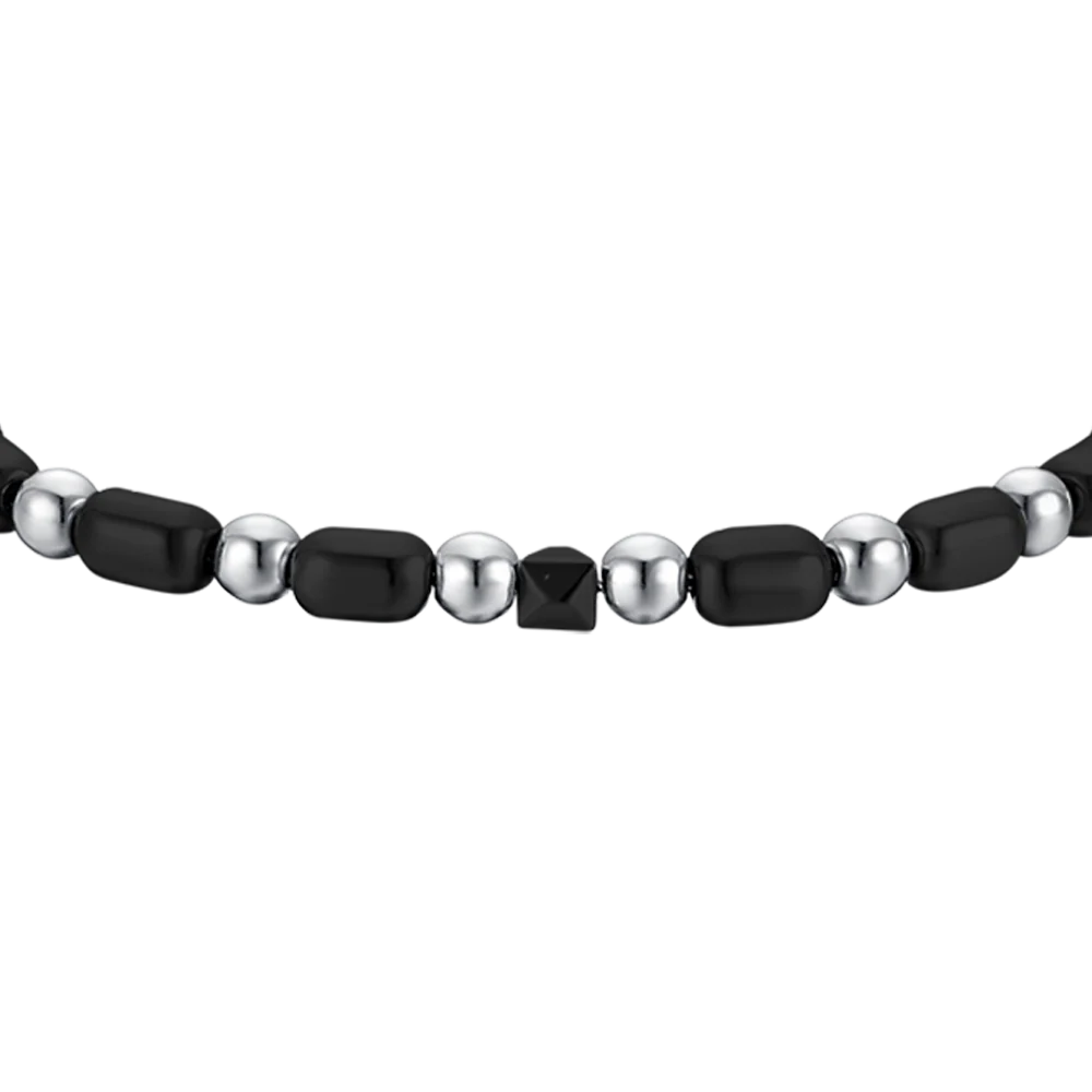 BRACCIALE UOMO IN ACCIAIO CON EMATITE IP GUN E NERA - Image 4