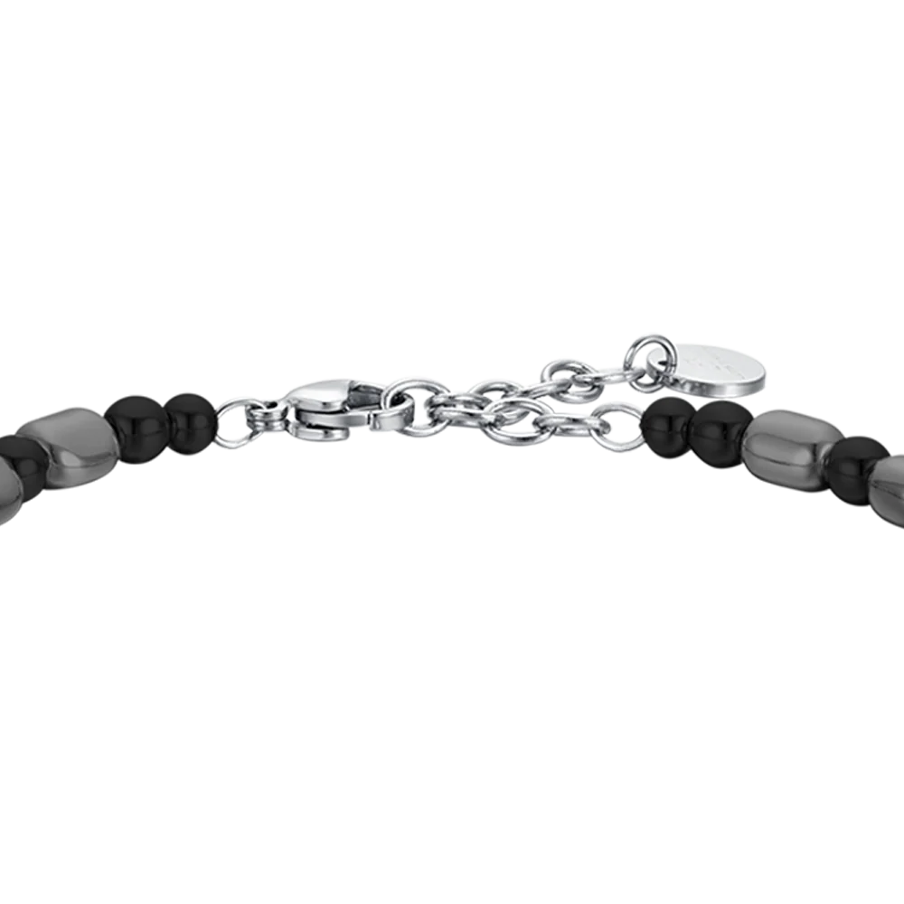 BRACCIALE UOMO IN ACCIAIO CON EMATITE IP GUN E NERA - Image 5