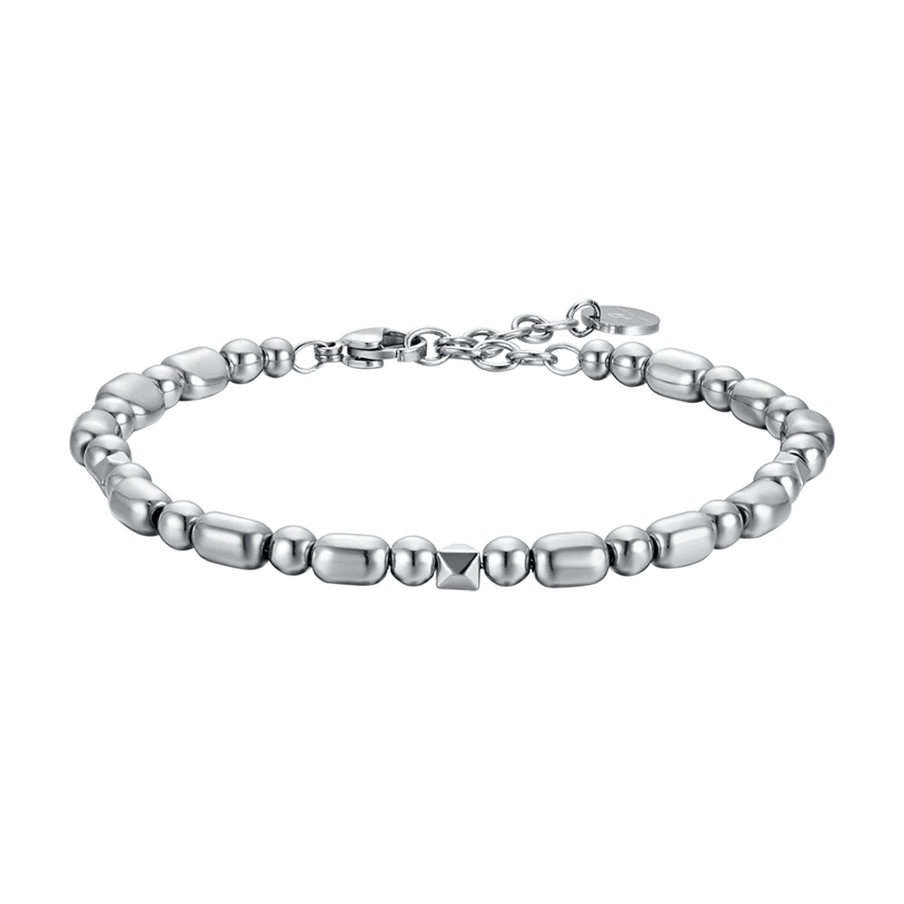 BRACCIALE UOMO IN ACCIAIO CON EMATITE SILVER