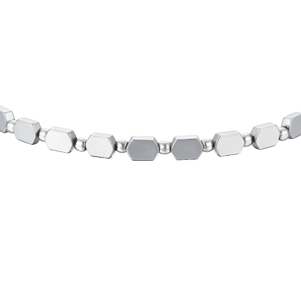 BRACCIALE UOMO IN ACCIAIO CON EMATITE SILVER - Image 4