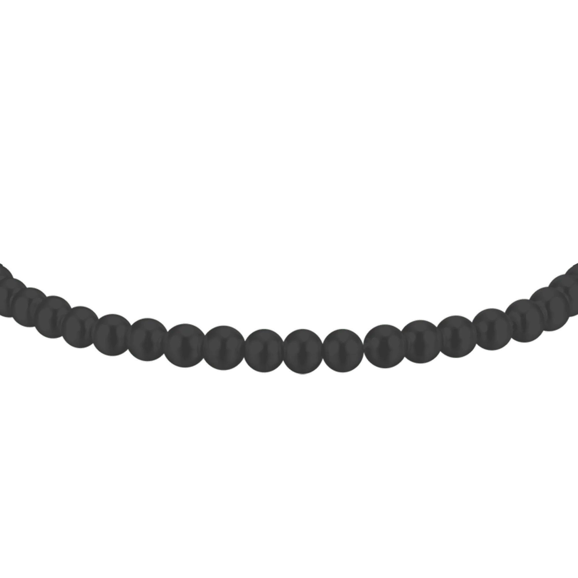 BRACCIALE UOMO IN ACCIAIO CON PERLE SINTETICHE NERE - Image 5