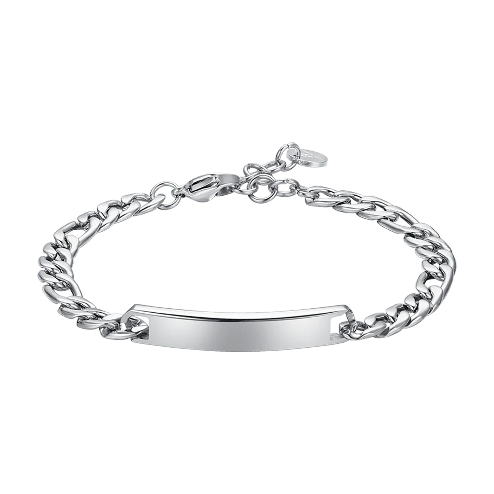 BRACCIALE UOMO IN ACCIAIO CON PIASTRA SILVER