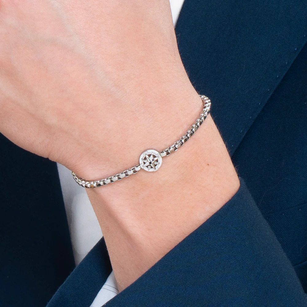 BRACCIALE UOMO IN ACCIAIO CON ROSA DEI VENTI - Image 2