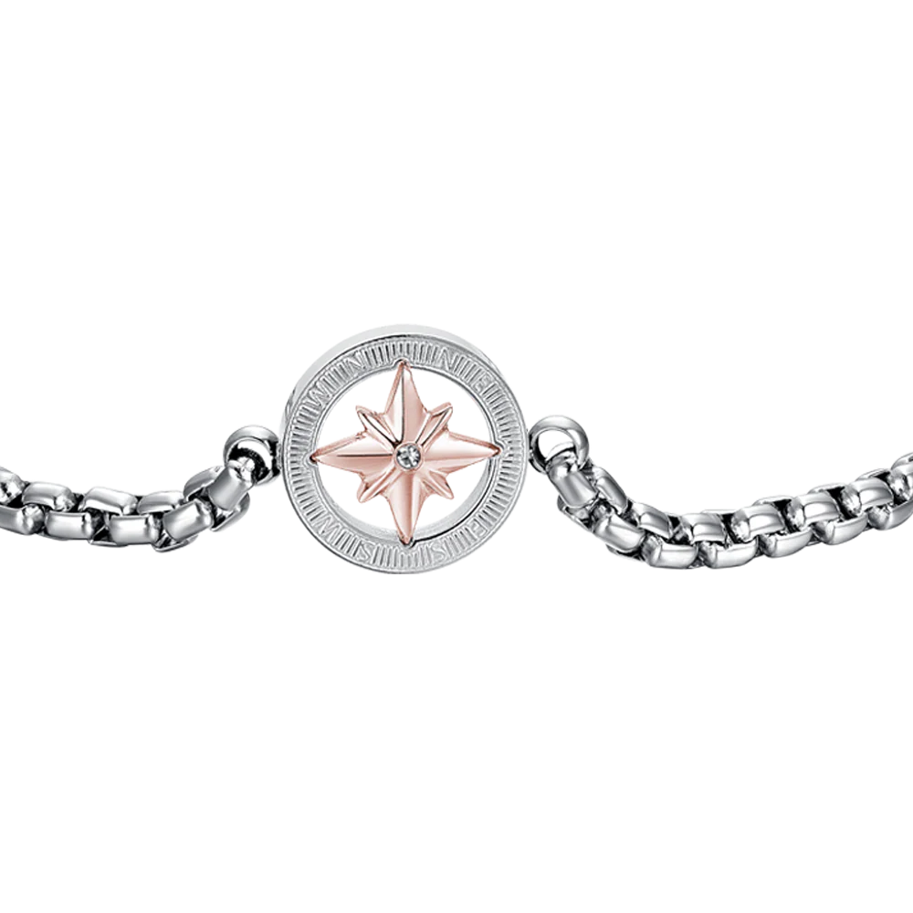BRACCIALE UOMO IN ACCIAIO CON ROSA DEI VENTI IP ROSE - Image 4