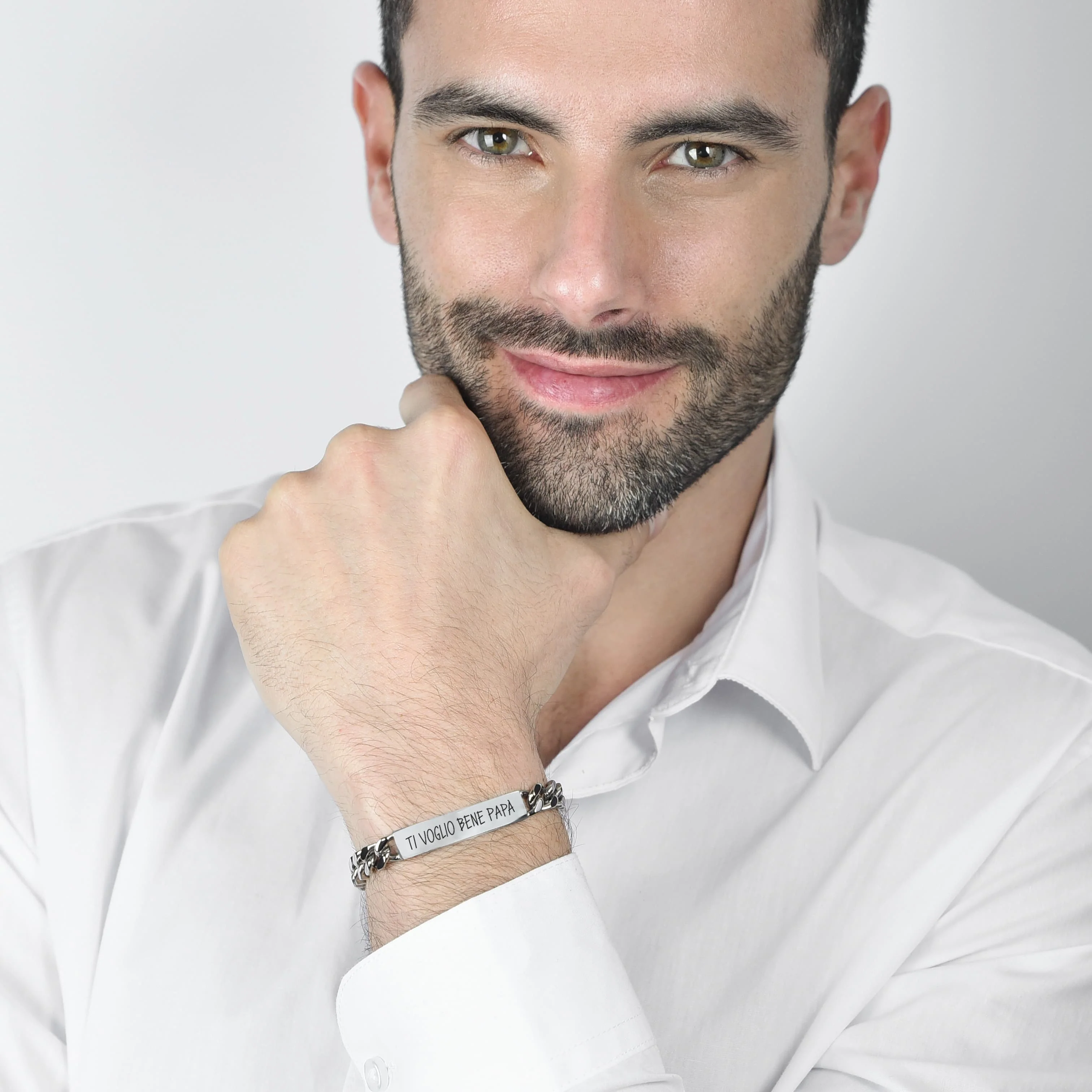 BRACCIALE UOMO IN ACCIAIO TI VOGLIO BENE PAPA' - Image 3