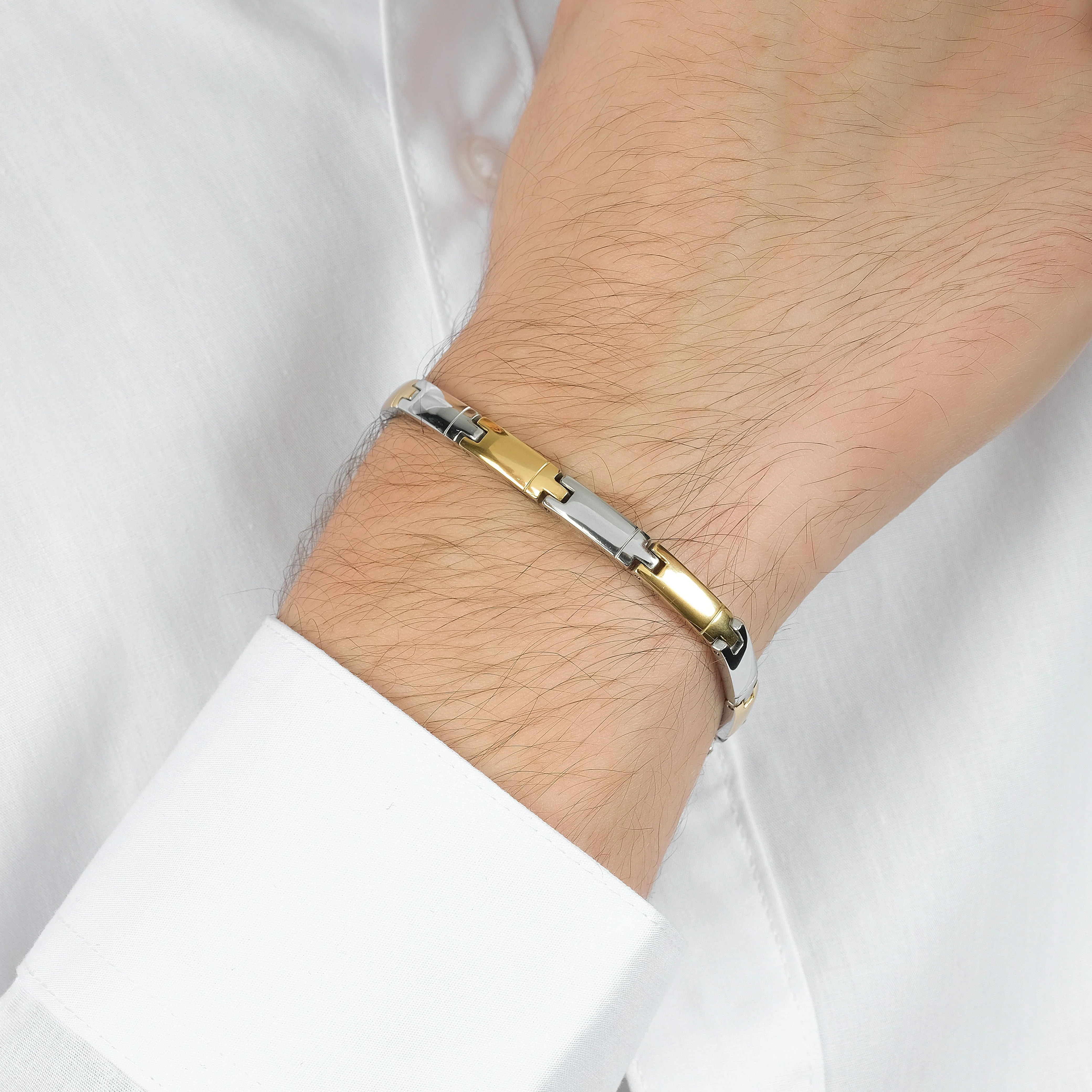 BRACCIALE UOMO IN ACCIAIO E ACCIAIO IP GOLD - Image 2
