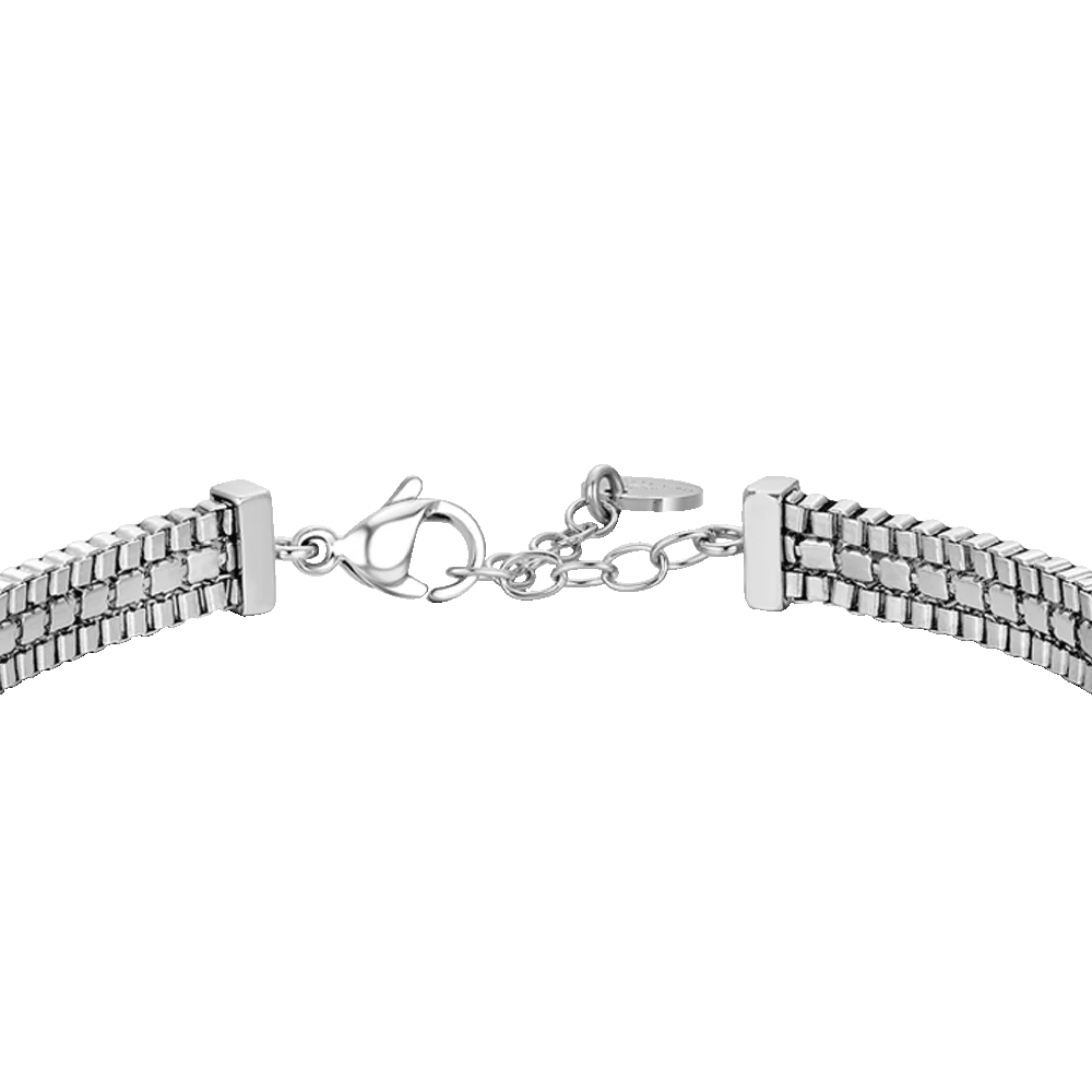 BRACCIALE UOMO IN ACCIAIO E ZIRCONI BIANCHI - Image 5