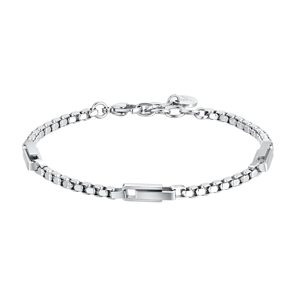 BRACCIALE UOMO IN ACCIAIO ELEMENTI IN ACCIAIO
