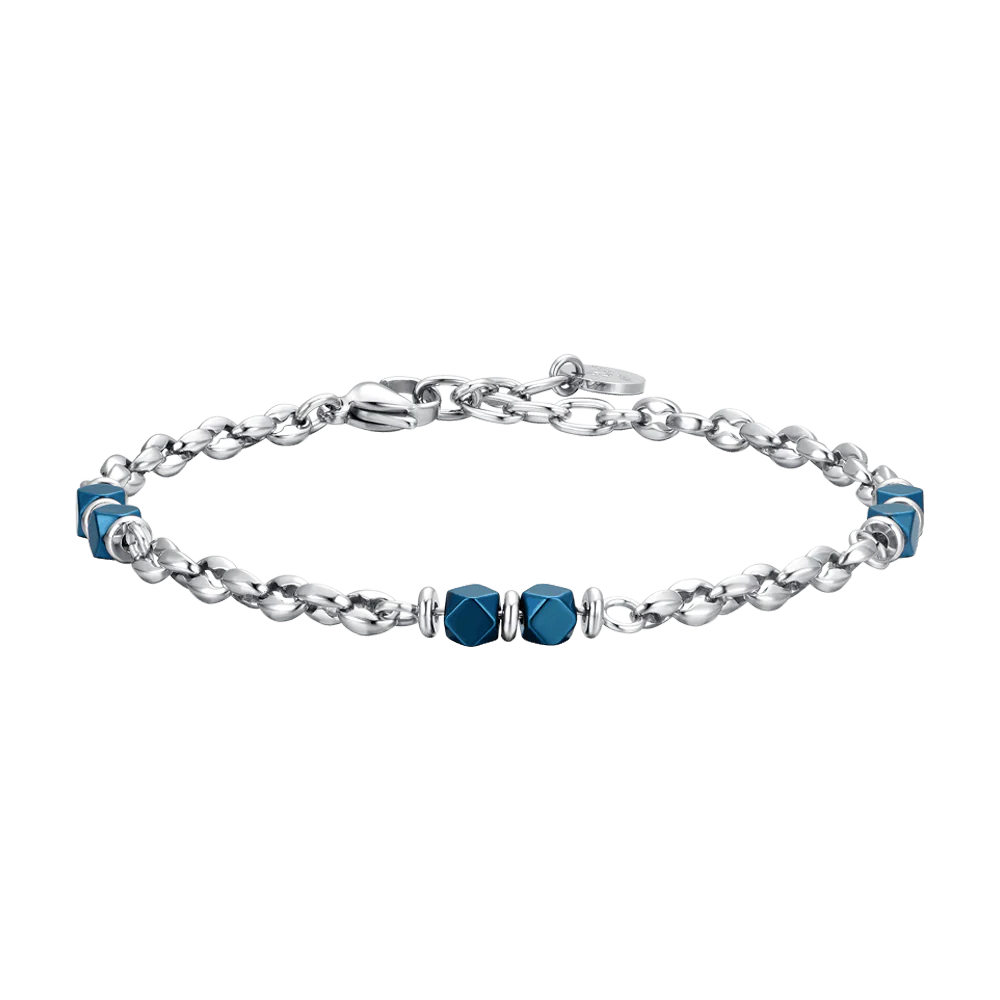BRACCIALE UOMO IN ACCIAIO EMATITE BLU