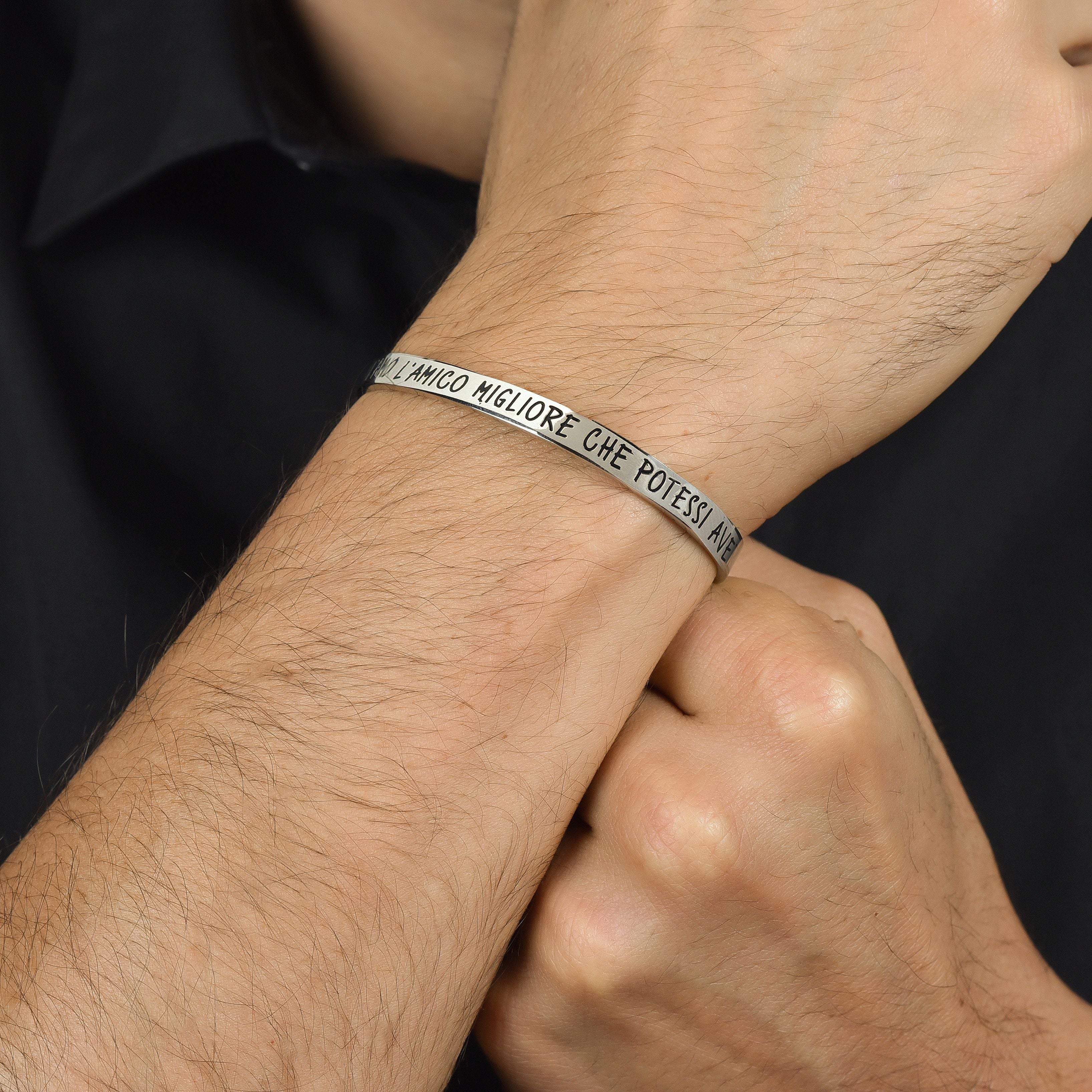 BRACCIALE UOMO IN ACCIAIO FRATELLO L'AMICO MIGLIORE CHE POTESSI AVERE - Image 2