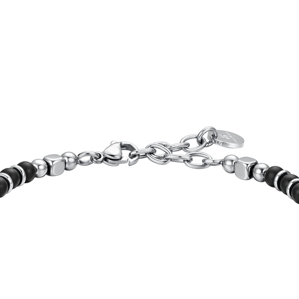 BRACCIALE UOMO IN ACCIAIO E PIETRE NERE IL MEGLIO DEVE ANCORA VENIRE - Image 5