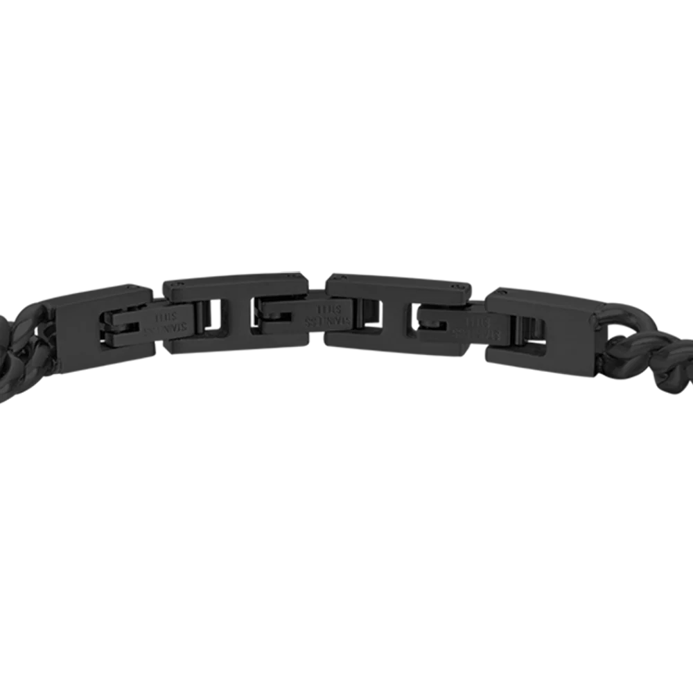BRACCIALE UOMO IN ACCIAIO IP NERO CON ELEMENTO CON CRISTALLI NERI - Image 5