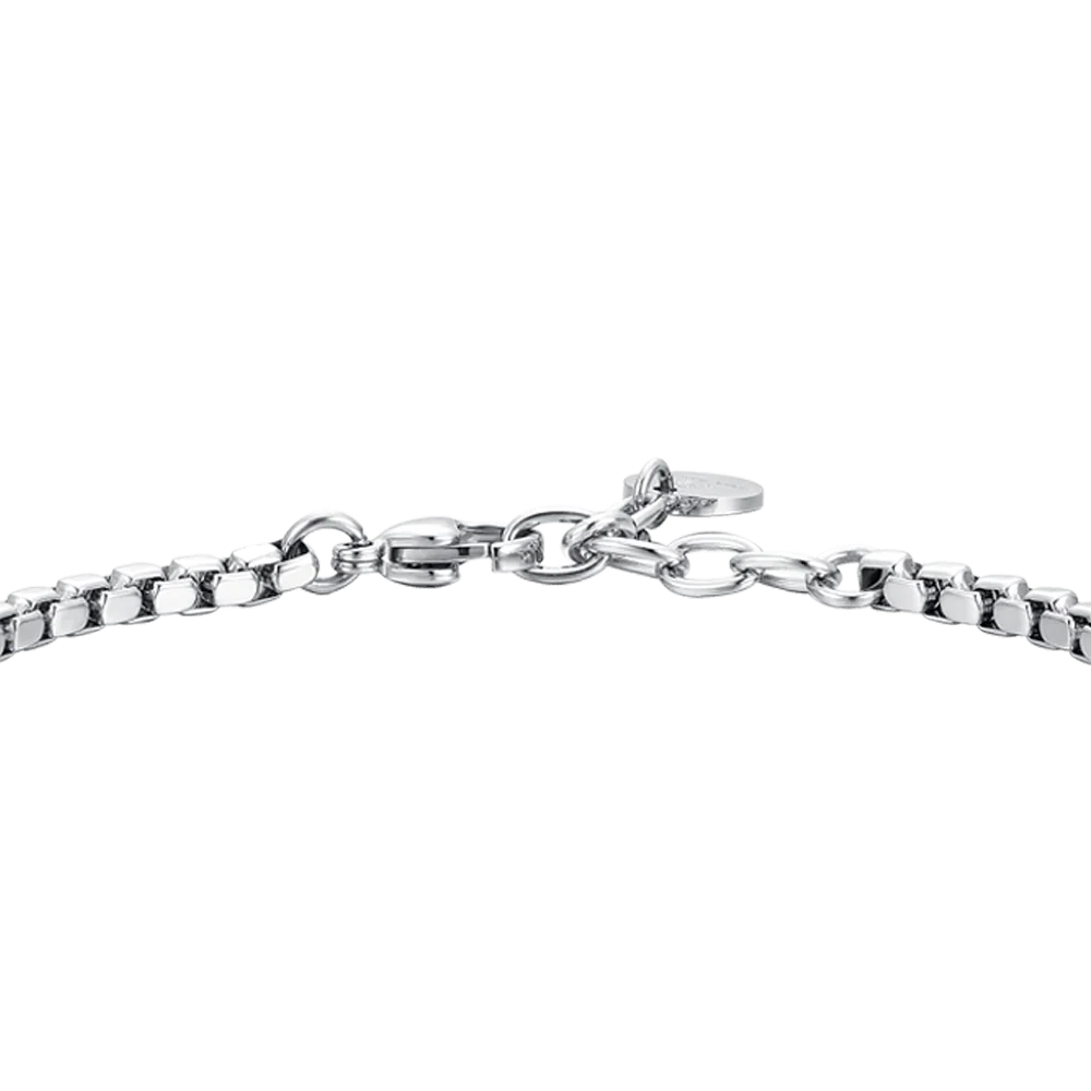 BRACCIALE UOMO IN ACCIAIO PIASTRA E ZIRCONI BIANCHI - Image 5