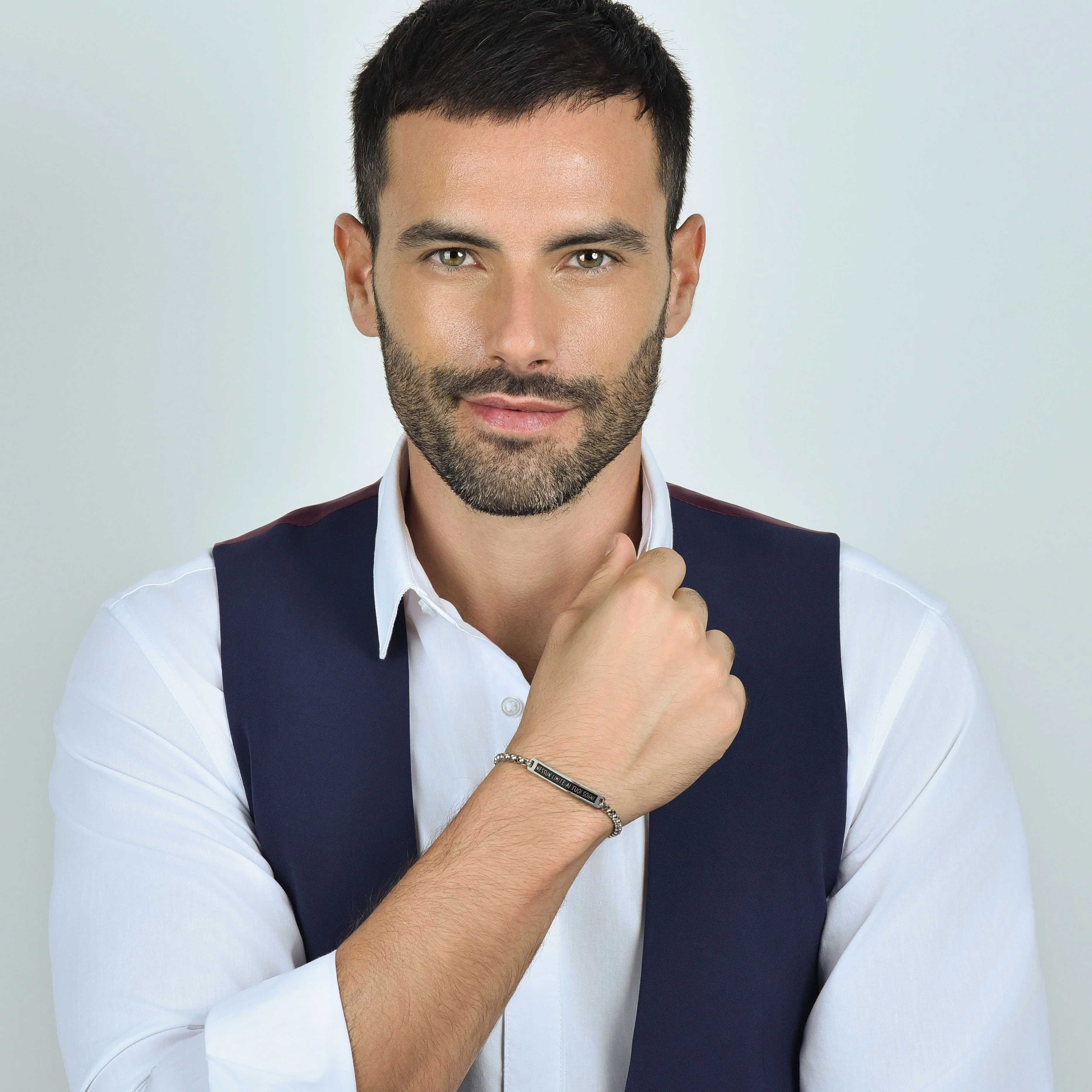 BRACCIALE UOMO IN ACCIAIO PIASTRA IP NERO NESSUN LIMITE AI TUOI SOGNI - Image 3