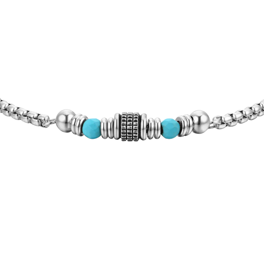 BRACCIALE UOMO IN ACCIAIO PIETRE TURCHESI - Image 4