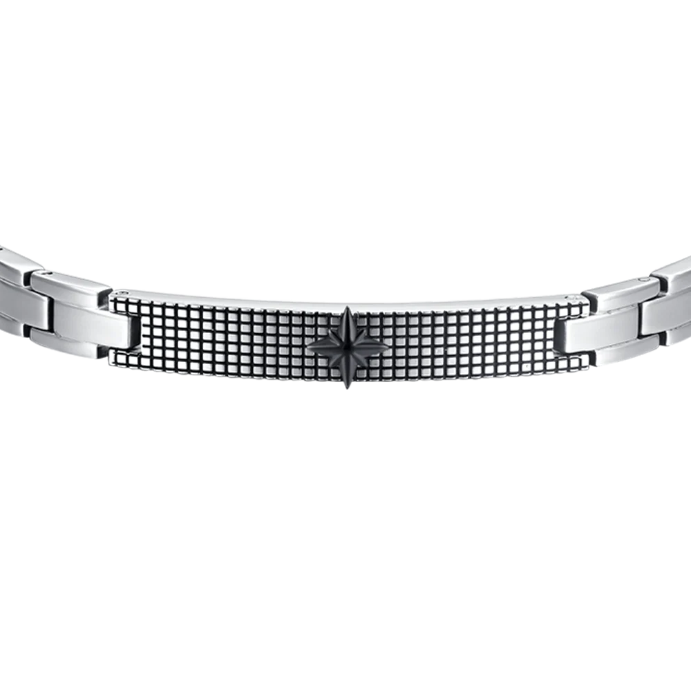 BRACCIALE UOMO IN ACCIAIO ROSA DEI VENTI IP NERO - Image 4