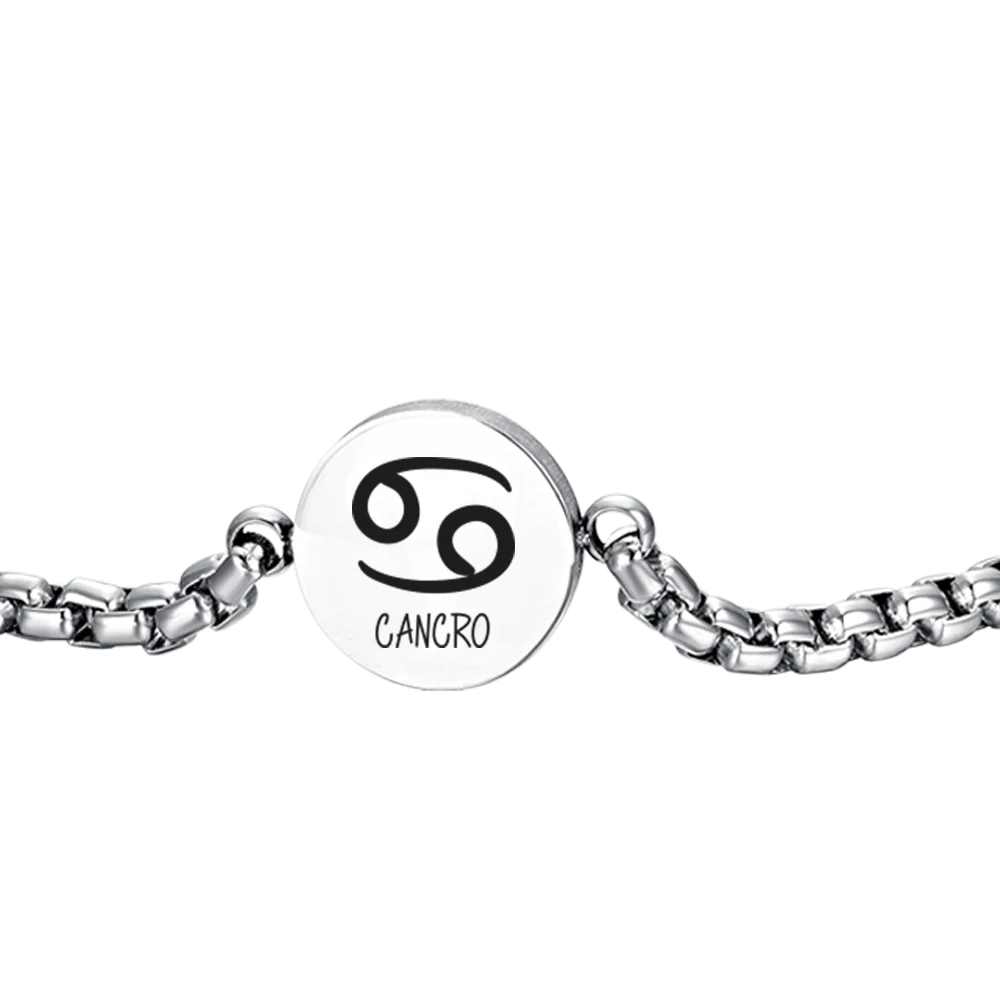 BRACCIALE UOMO IN ACCIAIO SEGNO ZODIACALE CANCRO PIASTRA - Image 5