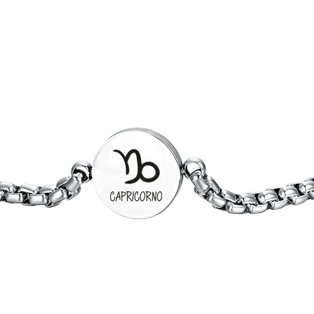 BRACCIALE UOMO IN ACCIAIO SEGNO ZODIACALE CAPRICORNO PIASTRA - Image 5