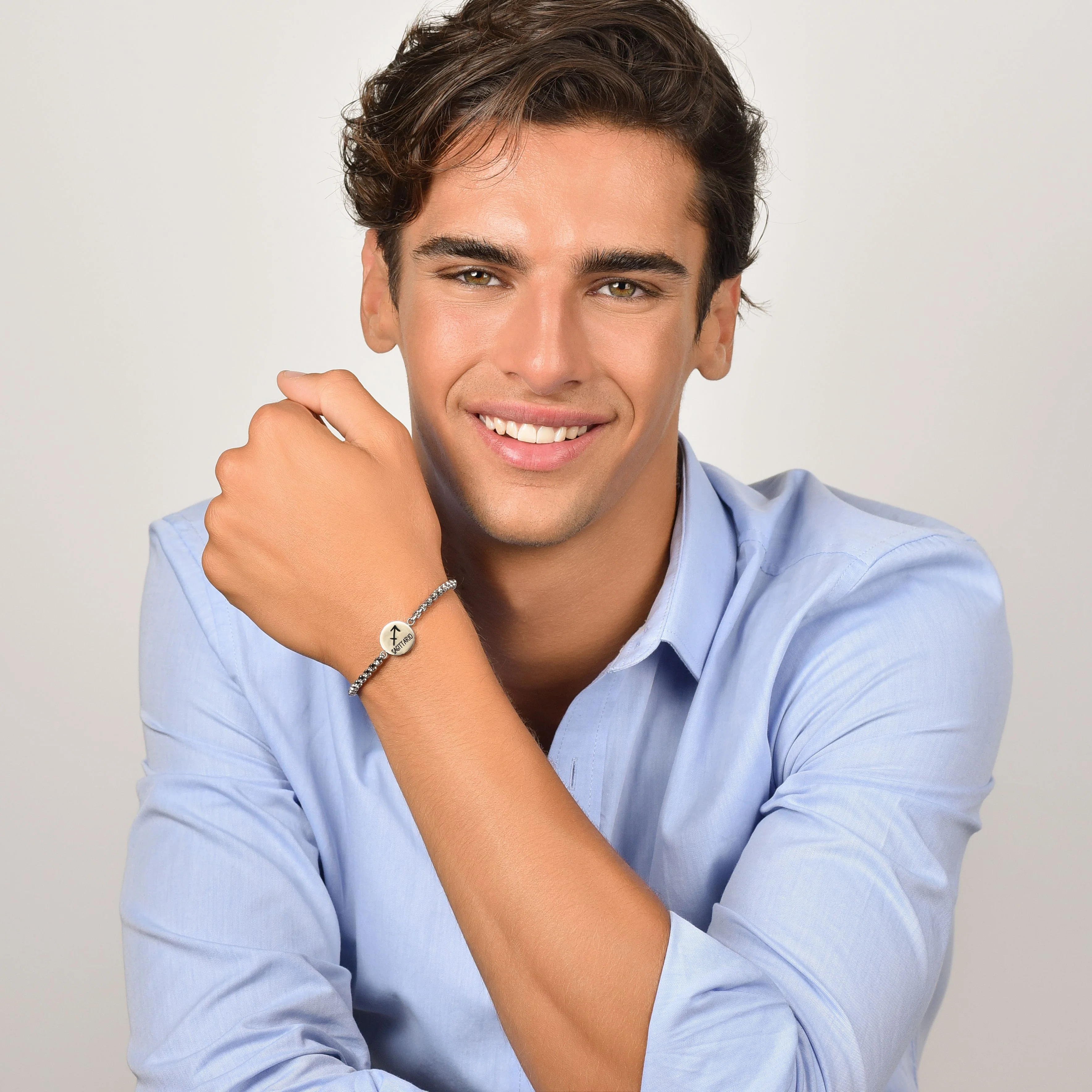 BRACCIALE UOMO IN ACCIAIO SEGNO ZODIACALE SAGITTARIO PIASTRA - Image 4