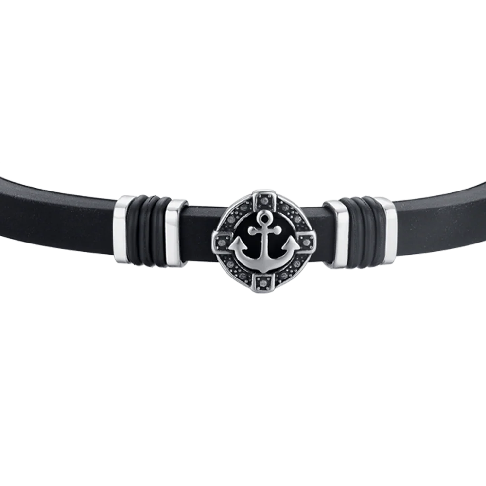 BRACCIALE UOMO IN SILICONE CON ANCORA - Image 4