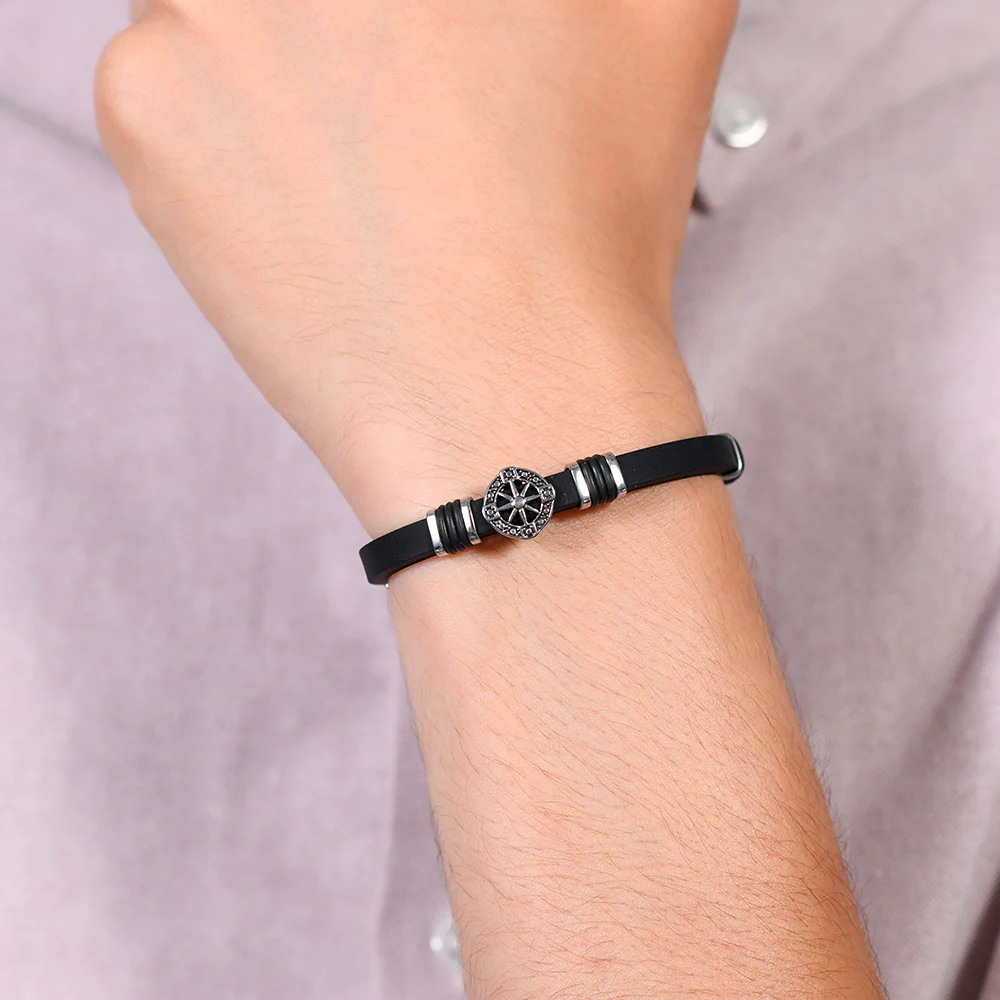 BRACCIALE UOMO IN SILICONE ROSA DEI VENTI - Image 2