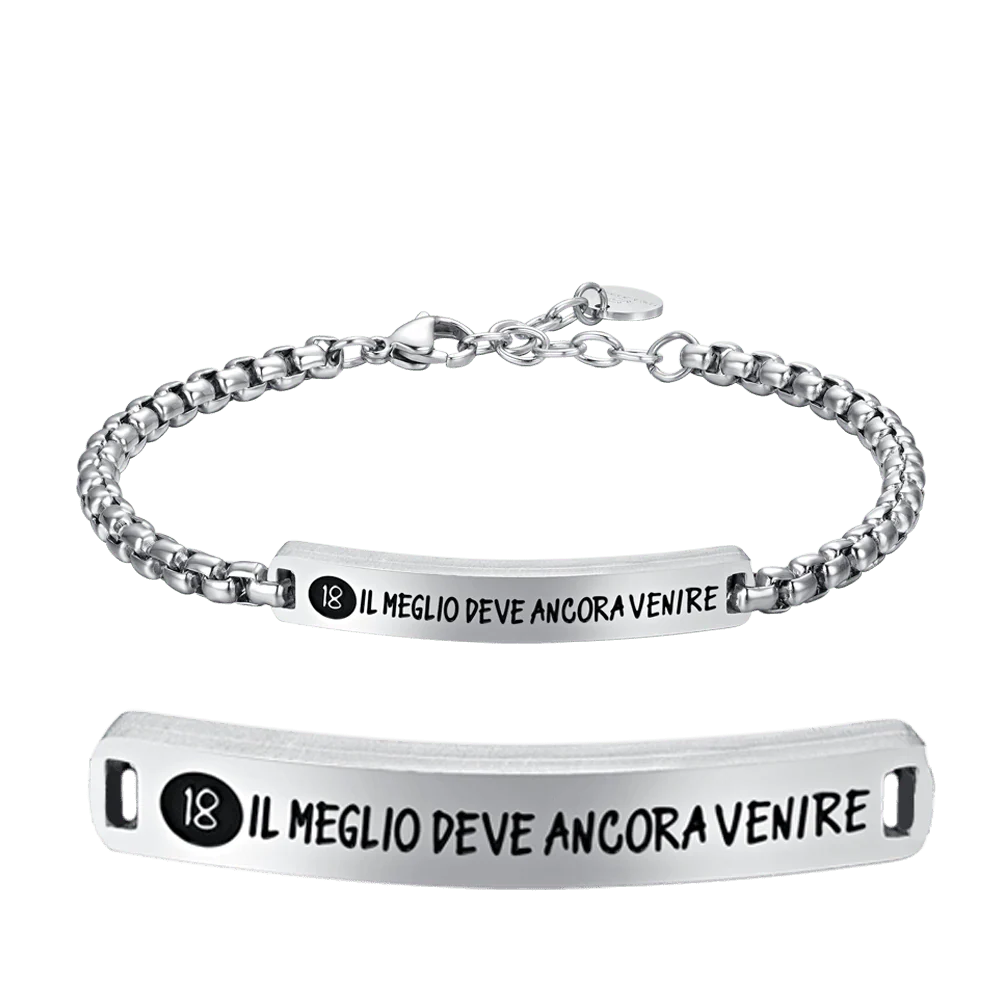 BRACCIALE UOMO IN ACCIAIO PIASTRA 18 IL MEGLIO DEVE ANCORA VENIRE