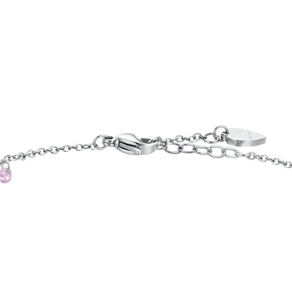 CAVIGLIERA DONNA IN ACCIAIO ZIRCONI ROSA - Image 7