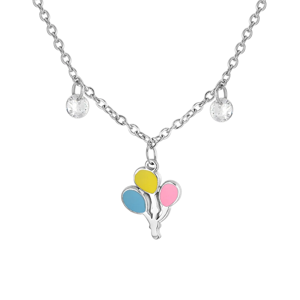 COLLANA BAMBINA IN ACCIAIO CON PALLONCINI - Image 2