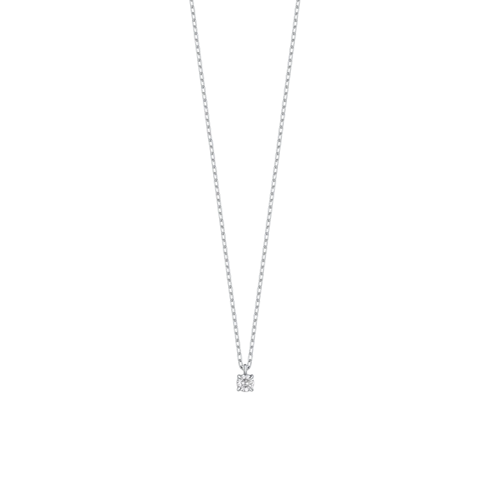 COLLANA BAMBINA IN ACCIAIO CON ZIRCONE BIANCO