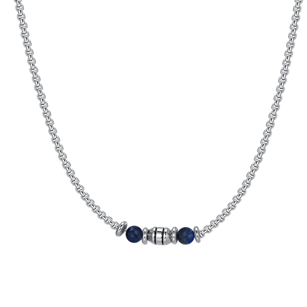 COLLANA BAMBINO IN ACCIAIO PIETRE BLU