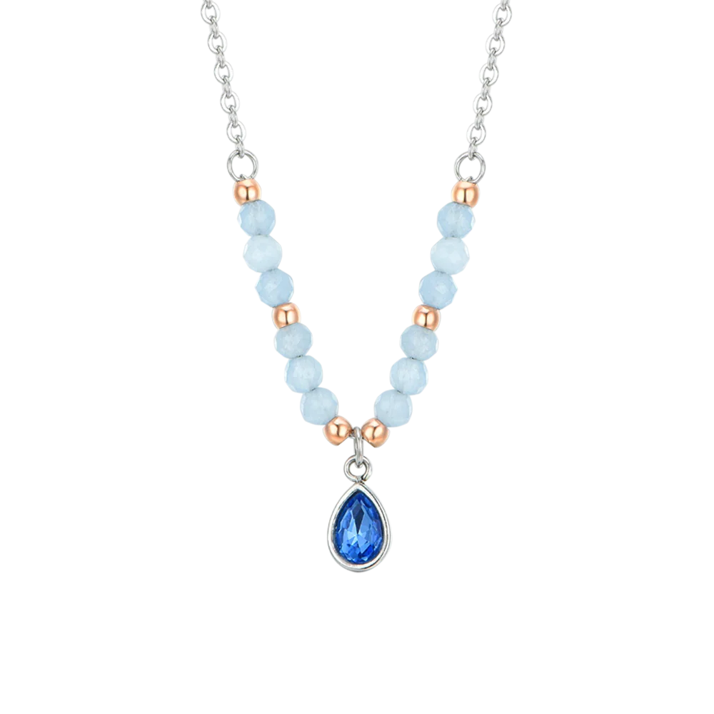 COLLANA DONNA IN ACCIAIO AGATA AZZURRA