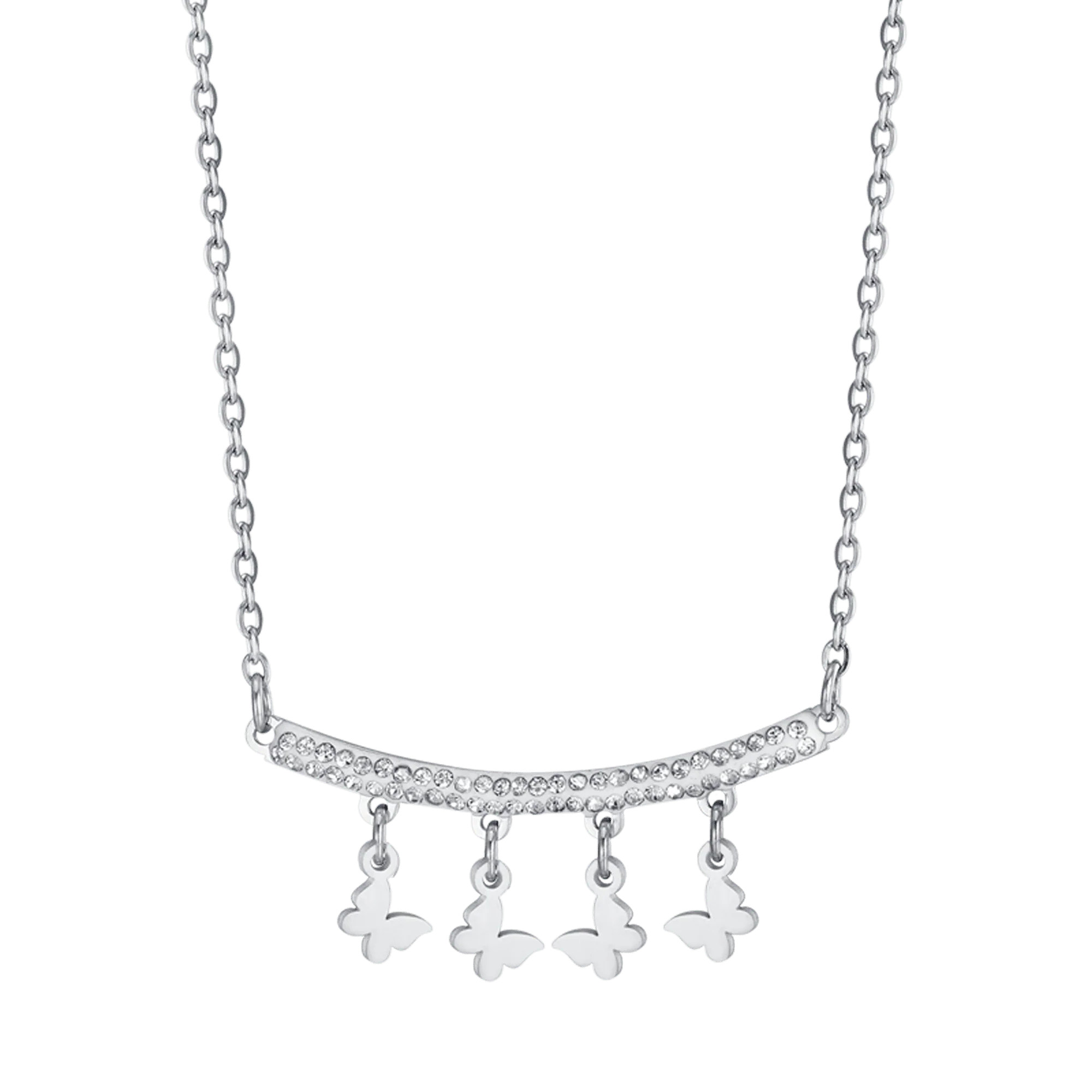 COLLANA DONNA IN ACCIAIO CON CIONDOLI FARFALLE