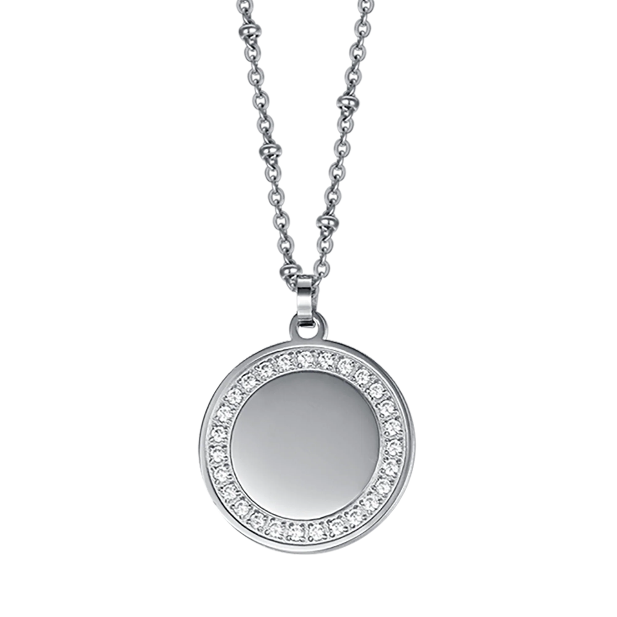 COLLANA DONNA IN ACCIAIO CON CRISTALLI BIANCHI - Image 4