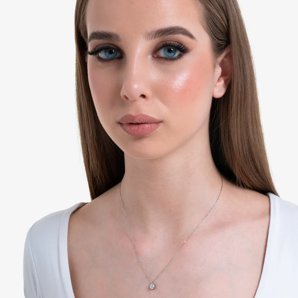 COLLANA DONNA IN ACCIAIO CON CRISTALLO BIANCO - Image 3