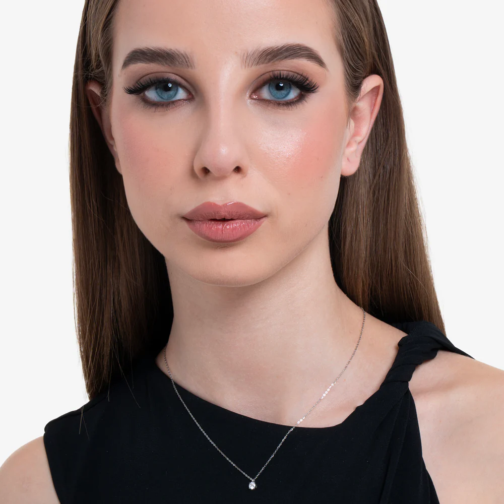 COLLANA DONNA IN ACCIAIO CON CRISTALLO BIANCO - Image 3