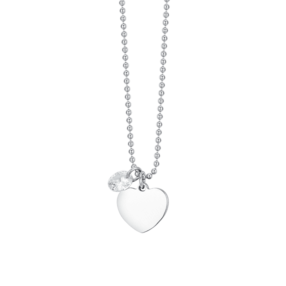 COLLANA DONNA IN ACCIAIO CON CUORE E ZIRCONE BIANCO - Image 4